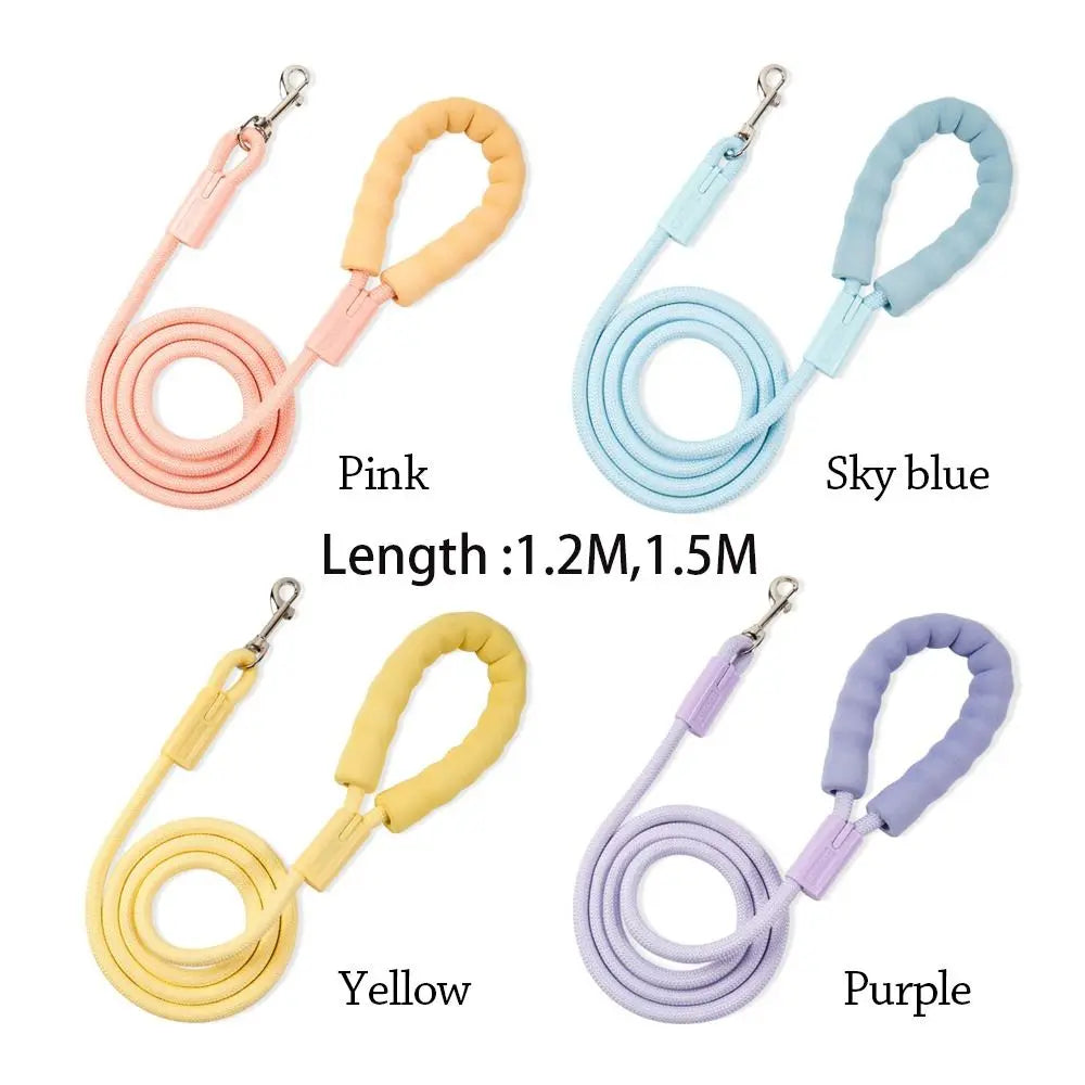 Universal Dopamine Dog Leashes with Cotton Handle Durable Dog Traction Rope Anti-Lost Nylon Pet Training Rope Outdoor