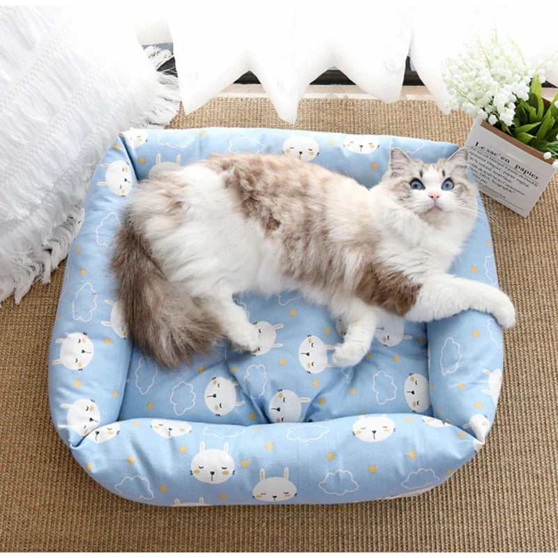 Cat Bed Pet Pad Grid Simple Design for Small Medium Dogs Sleeping Beds Cats Durable Mat Removable Mat Pet Supplies