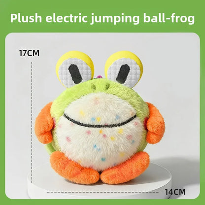 Kawaii Interactive Dog Toy Electric Plush Jumping Ball Squeaky Bite Resistant Self Entertaining Boredom Relief For Cute Dogs