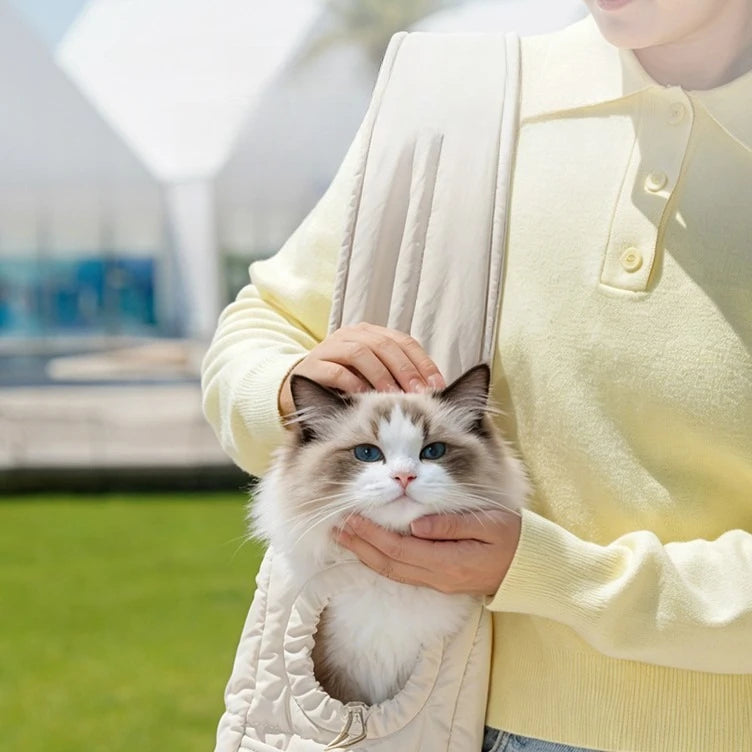 New Pet Portable Travel Bag Fluffy Padded Cloud Slings Shoulder Bag Large Side Hole Space Outdoor Carrier for Small Cat Dog