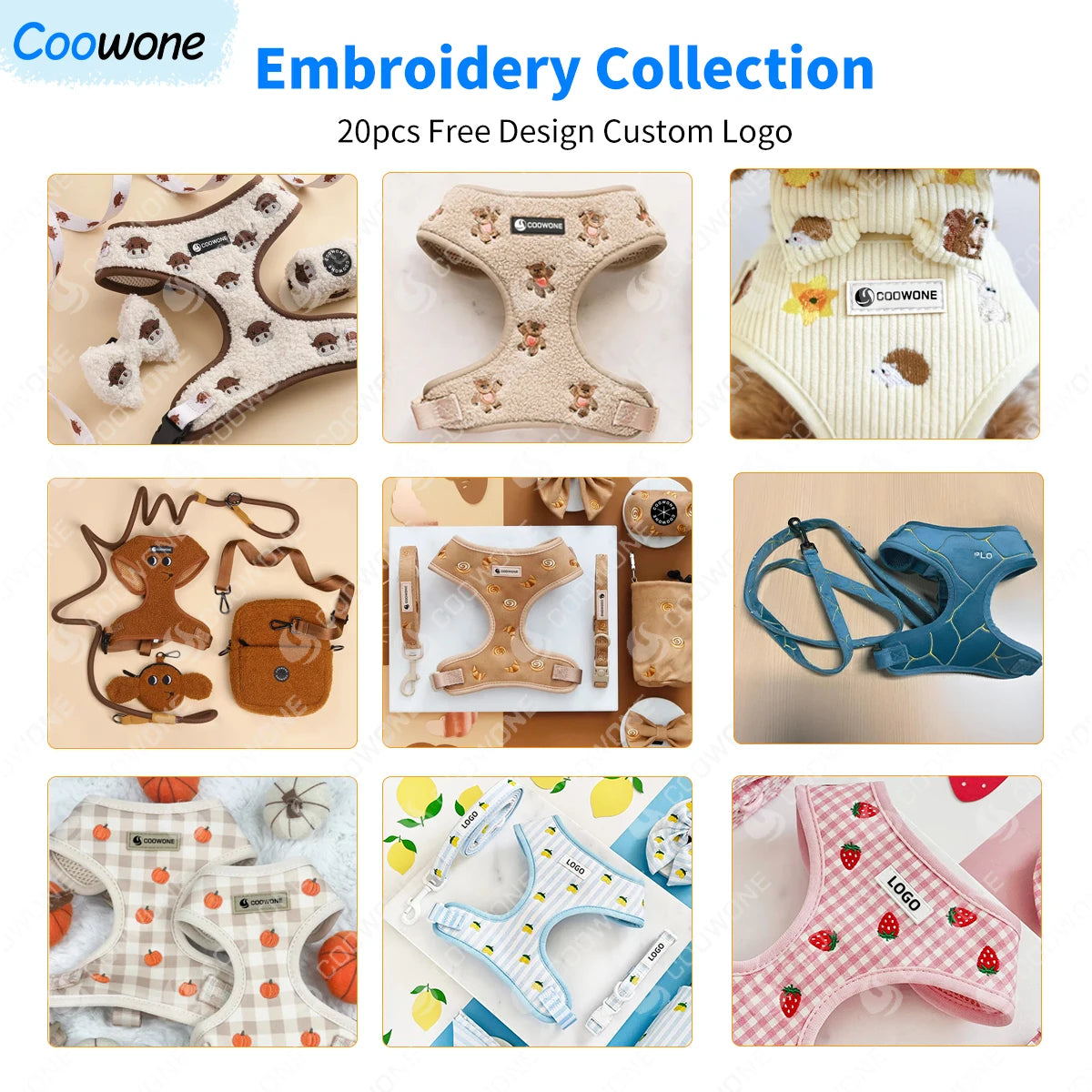 Personalized Dog Harness Set Custom Design Dog Collars and Leashes Step in Puppy Harness Dog Products