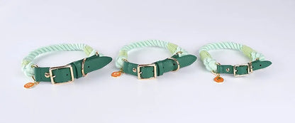 Loudik Woven Cotton Rope Pet Dog Traction Rope Collar Set Dog Rope Medium and Large Dog Pet Supplies Outgoing Puppy Accessories