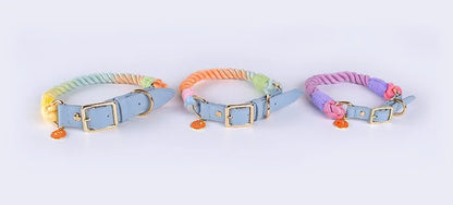 Loudik Woven Cotton Rope Pet Dog Traction Rope Collar Set Dog Rope Medium and Large Dog Pet Supplies Outgoing Puppy Accessories