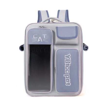 Cat bag, double shoulder, universal in all seasons, anti-stress portable breathable pet bag, portable when going out in summer