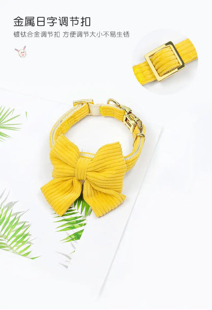 Dog Leash Chest Harness Collar Corduroy Pet Set New Small Pet Dog Harness Set  dog accessories for small dogs