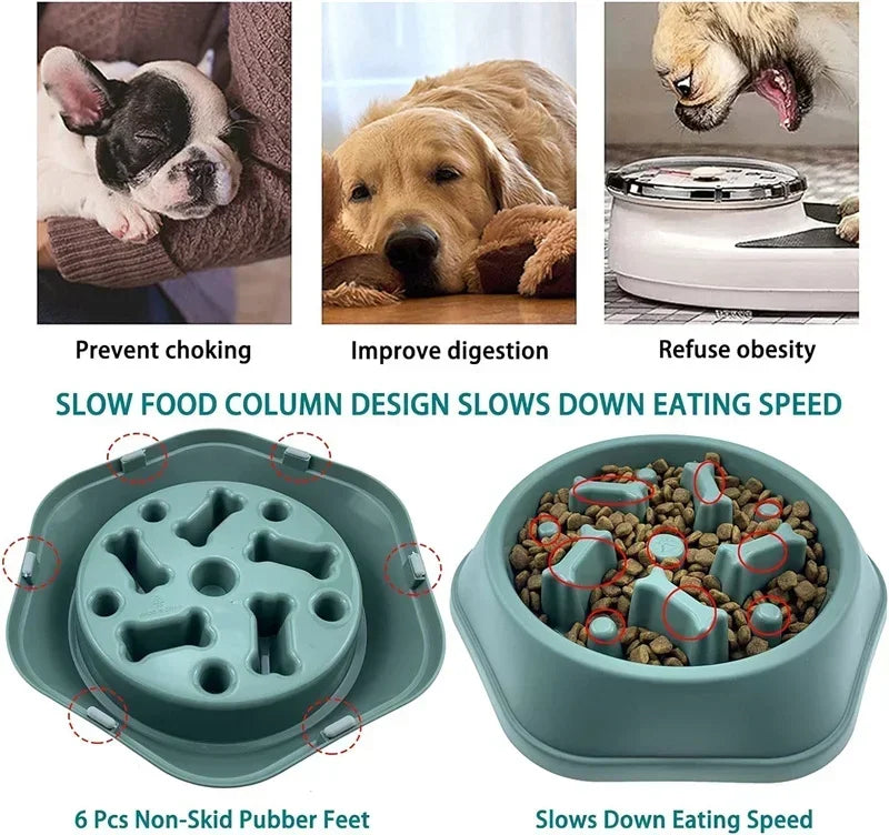 New Slow Feeder Dog Bowl Anti-choking Puppy Food Bowl Anti-slip Pet Slow Eating Dog Dishes Puzzle Feeders for Dogs Small Medium