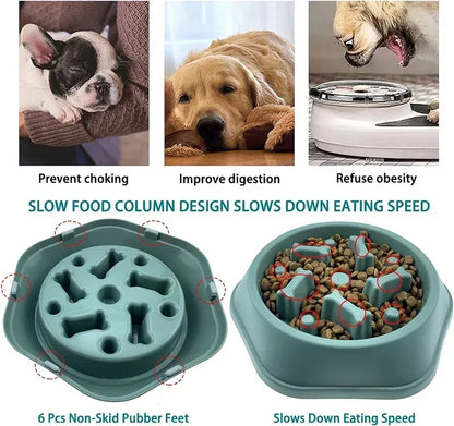 New Slow Feeder Dog Bowl Anti-choking Puppy Food Bowl Anti-slip Pet Slow Eating Dog Dishes Puzzle Feeders for Dogs Small Medium
