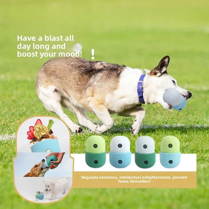 Silicone Dog Treat Dispensing Ball Chew Bowl Interactive Feeder Toy for Outdoor Puzzle Use Home Pet Puppy Small Large Bite