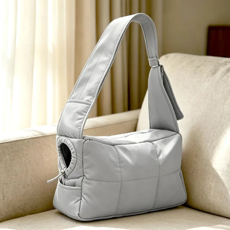 New Pet Portable Travel Bag Fluffy Padded Cloud Slings Shoulder Bag Large Side Hole Space Outdoor Carrier for Small Cat Dog