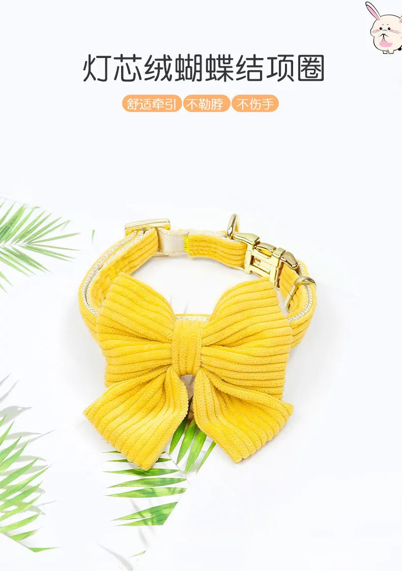 Dog Leash Chest Harness Collar Corduroy Pet Set New Small Pet Dog Harness Set  dog accessories for small dogs