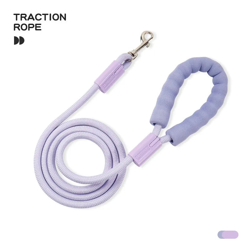 1.5m New Dopamine  Rope Non Slip Foam Handle Pet Training Rope Nylon Anti-Lost Dog Traction Rope Outdoor Pet Supplies Dog Leash