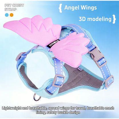 Wing & Wag Angel Wings Dog Harness - A breathable adjustable dog harness finished with playful 3D angel wings.