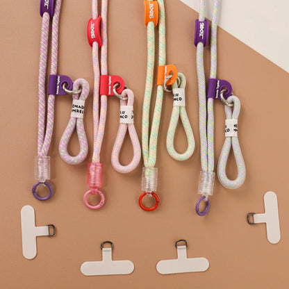 Colorful Braided Phone Crossbody Lanyard Universal Anti-lost Phone Strap with Tether Tab for All Smartphones Retro Fresh Style