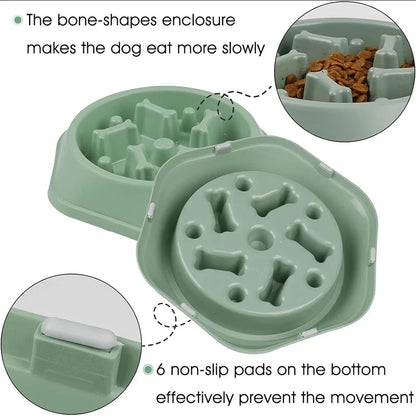 New Slow Feeder Dog Bowl Anti-choking Puppy Food Bowl Anti-slip Pet Slow Eating Dog Dishes Puzzle Feeders for Dogs Small Medium
