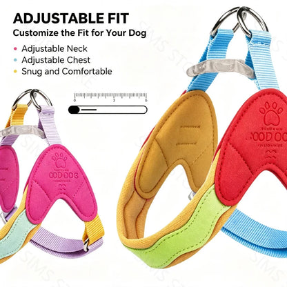 Waggle Galaxy – Colorblock Dog Harness & Leash Set
