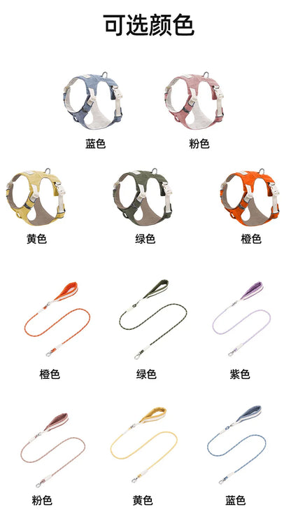 Dog leash, anti-shock dog chain, outdoor dog walking leash, detachable pet harness
