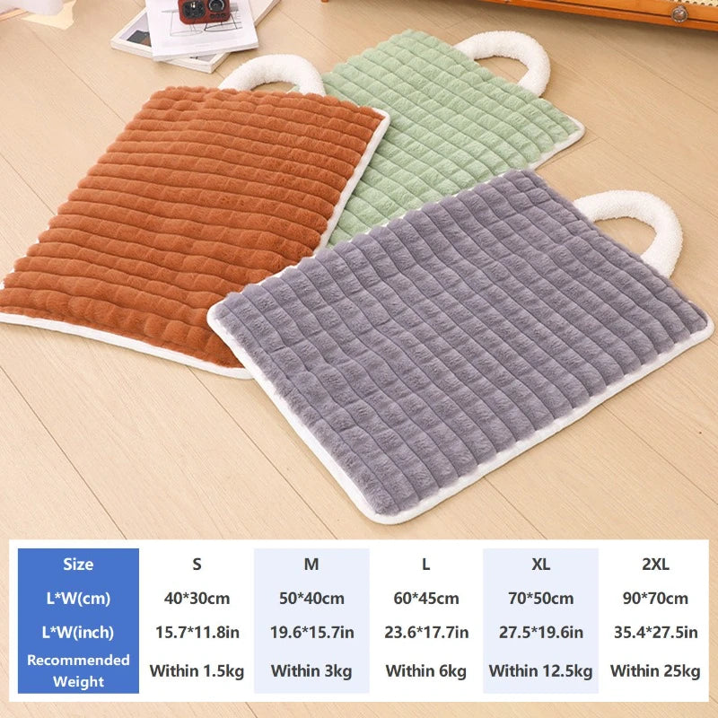 Pet Sleeping Mat Dog Bed Cat Litter Puppy Bed with Carry Handle Dog Sofa Lovely Mattress Cushion for Small Large Dog Blanket