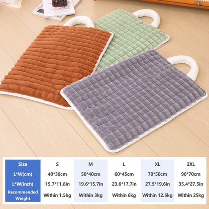 Pet Sleeping Mat Dog Bed Cat Litter Puppy Bed with Carry Handle Dog Sofa Lovely Mattress Cushion for Small Large Dog Blanket