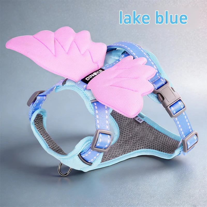Wing & Wag Angel Wings Dog Harness - A breathable adjustable dog harness finished with playful 3D angel wings.