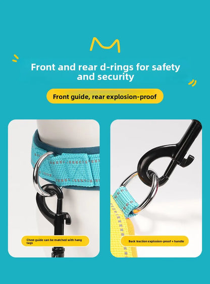 Explosion-Proof Pet Saddle Harness Dog Leash for Shiba Inu Bichon Frize Puppy Outdoor Pet Supplies Dog Collar Cat Collar