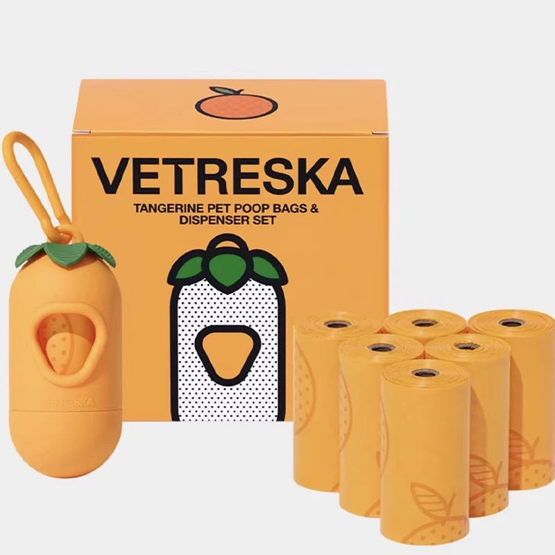 Flower Capsule Dog Poop Bag Dispenser Set Scented Portable Outdoor Walking Pet Waste Bag Holder For Dog Cat Litter Garbage Clean