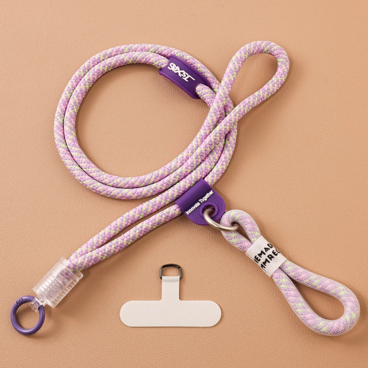 Colorful Braided Phone Crossbody Lanyard Universal Anti-lost Phone Strap with Tether Tab for All Smartphones Retro Fresh Style