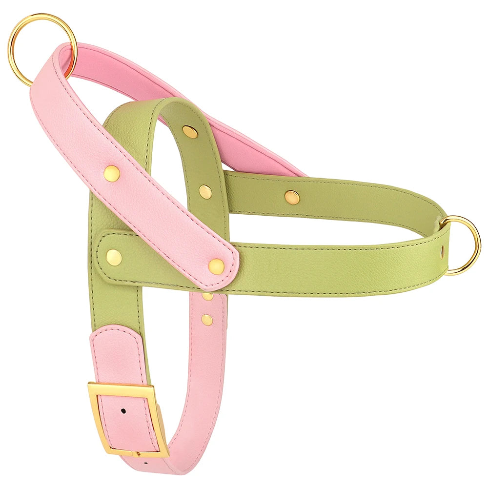 Leather Dog Harness No Pull Dogs Harnesses Vest Soft Pet Walking Training Vests Strong For Small Medium Large Dogs Pug Pitbull