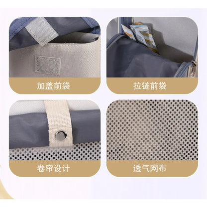 Cat bag, double shoulder, universal in all seasons, anti-stress portable breathable pet bag, portable when going out in summer
