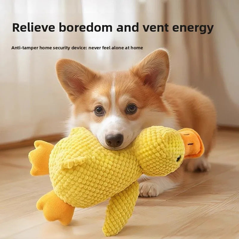 Calming Duck Toy for Dog,Soothing Plush Pet Toys with Sound Quack, Pet Interactive Companion, Chew-Resistant Chew Dogs Cat Toy