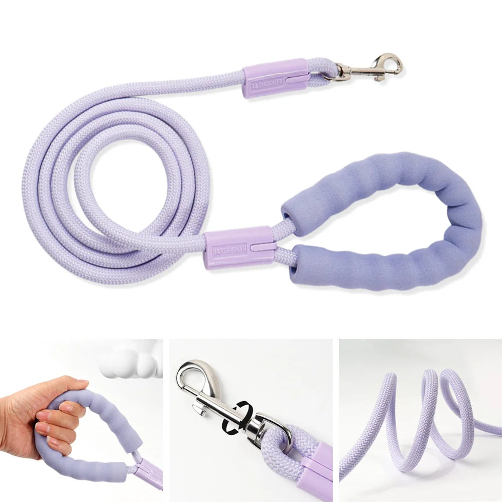 Universal Dopamine Dog Leashes with Cotton Handle Durable Dog Traction Rope Anti-Lost Nylon Pet Training Rope Outdoor