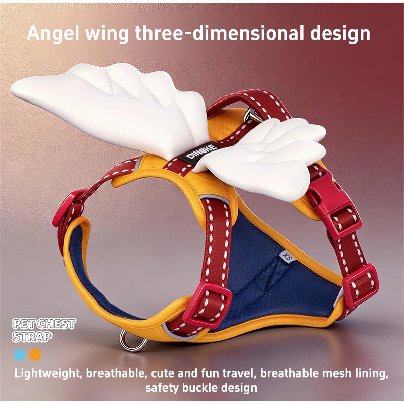 Wing & Wag Angel Wings Dog Harness - A breathable adjustable dog harness finished with playful 3D angel wings.