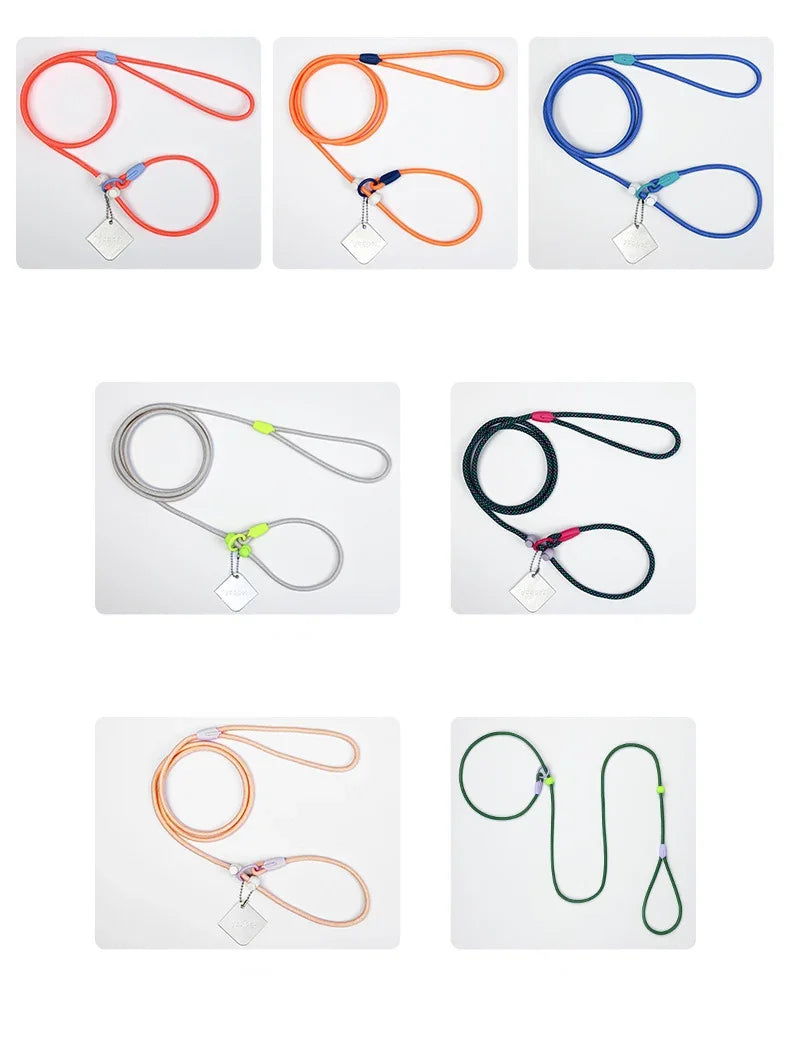 Dog Leash Slip Lead Rope Collar Strong Lightweight Braided Dog Training Leash No Pull Training Lead Leash for Medium & Small Dog