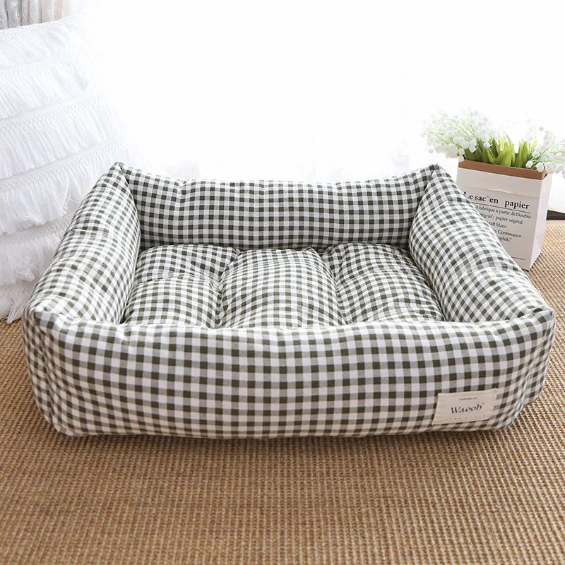Cat Bed Pet Pad Grid Simple Design for Small Medium Dogs Sleeping Beds Cats Durable Mat Removable Mat Pet Supplies