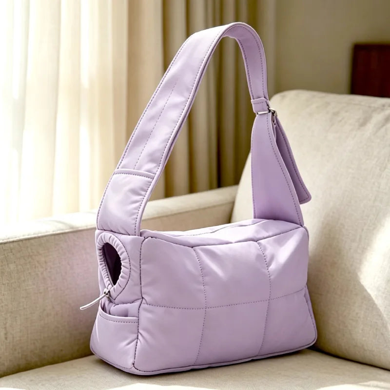 New Pet Portable Travel Bag Fluffy Padded Cloud Slings Shoulder Bag Large Side Hole Space Outdoor Carrier for Small Cat Dog