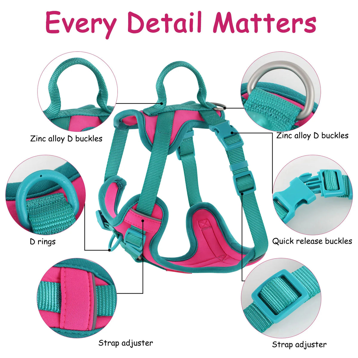 Pawzzle Pop – Colorblock Adjustable Dog Harness