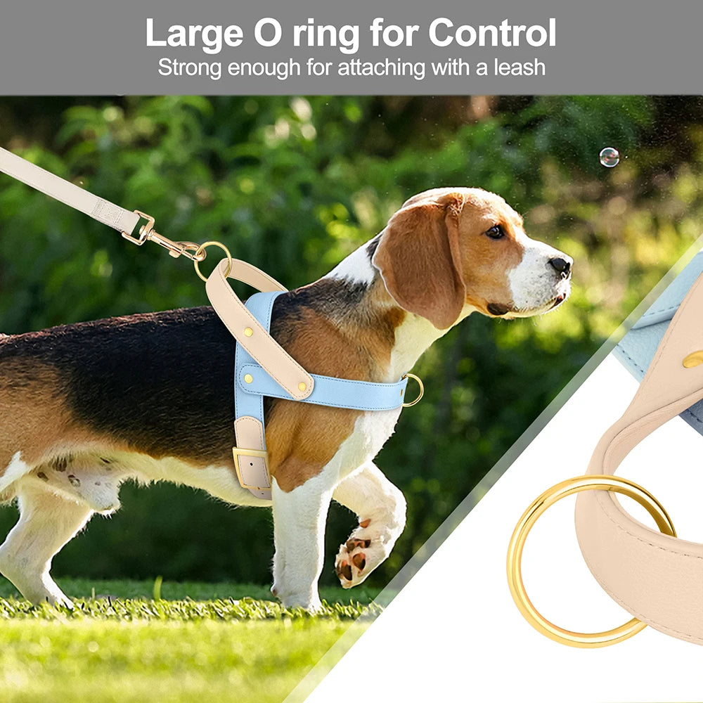Leather Dog Harness No Pull Dogs Harnesses Vest Soft Pet Walking Training Vests Strong For Small Medium Large Dogs Pug Pitbull