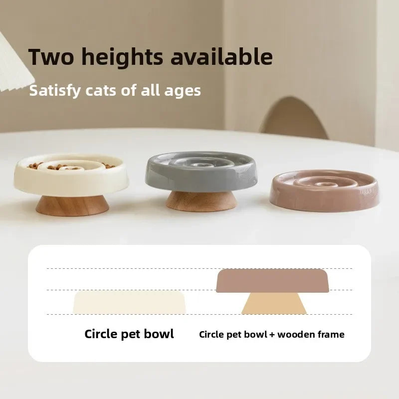 New Ceramic Cat Slow Food Bowl Anti‑choking Feeding Dish Small Dog Food Bowl Non‑slip Pet Supply Accessories For Puppy Kitten