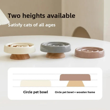 New Ceramic Cat Slow Food Bowl Anti‑choking Feeding Dish Small Dog Food Bowl Non‑slip Pet Supply Accessories For Puppy Kitten
