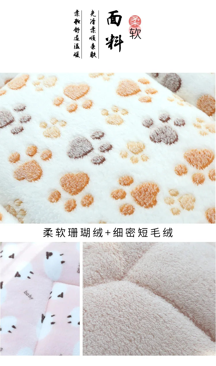 Thickened Comfortable Warm Small Cat Sleeping Cushion Skin-friendly Cute Winter Medium Dog Sofa Mat for Puppy Bed Accessories