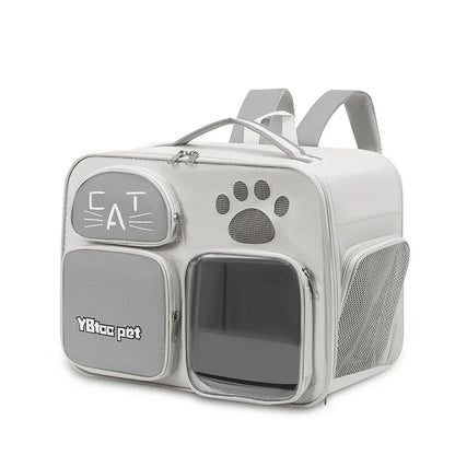 Cat bag, double shoulder, universal in all seasons, anti-stress portable breathable pet bag, portable when going out in summer