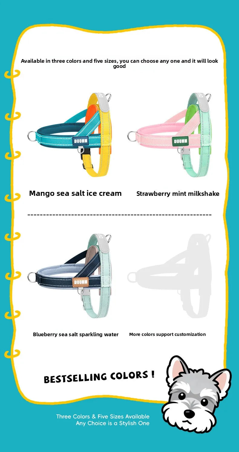 Explosion-Proof Pet Saddle Harness Dog Leash for Shiba Inu Bichon Frize Puppy Outdoor Pet Supplies Dog Collar Cat Collar
