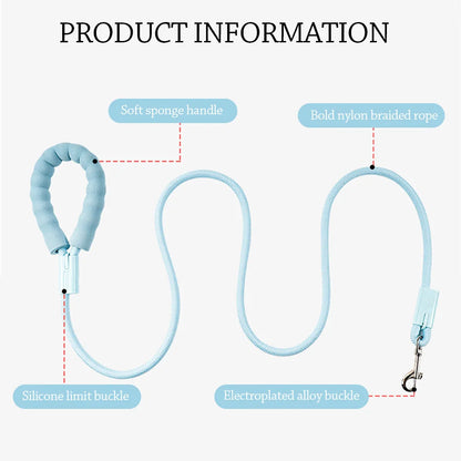 Universal Dopamine Dog Leashes with Cotton Handle Durable Dog Traction Rope Anti-Lost Nylon Pet Training Rope Outdoor