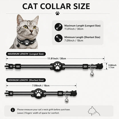 Smart Pet Tracker Tag with Collar Holder Waterproof GPS Cat Dog Finder Compatible with Apple Find My No Fee for iOS
