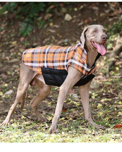 Reversible Dog Jacket Winter Dog Clothes Waterproof Checked Soft Quilted Coat for Small Large Dogs Warm Pet Vest French Bulldog