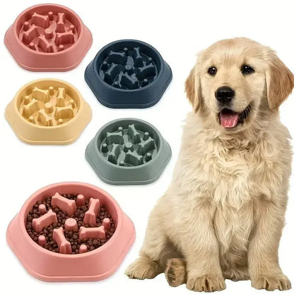 New Slow Feeder Dog Bowl Anti-choking Puppy Food Bowl Anti-slip Pet Slow Eating Dog Dishes Puzzle Feeders for Dogs Small Medium