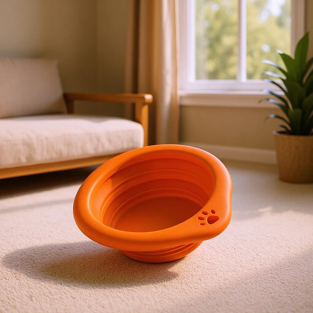 1/3PC Portable Collapsible Silicone Dog Cat Bowl Round Foldable Travel Food Water Bowl for Outdoor Feeding with Carabiner