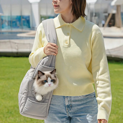New Pet Portable Travel Bag Fluffy Padded Cloud Slings Shoulder Bag Large Side Hole Space Outdoor Carrier for Small Cat Dog