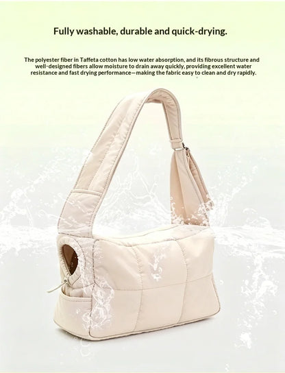 New Pet Portable Travel Bag Fluffy Padded Cloud Slings Shoulder Bag Large Side Hole Space Outdoor Carrier for Small Cat Dog