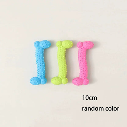Bone Shape Soft Rubber Pet Chew Toy Bite Resistant Teeth Grinding Molar Cleaning Interactive Training Chewing Toys For Dogs