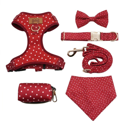 Personalized Strawberry Girly Dog Collar Flower with Matching Leash and Harness